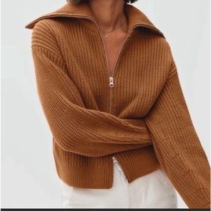 Everlane Set|Chunky Zip Cardigan & Pima Micro-rib Tee|Small